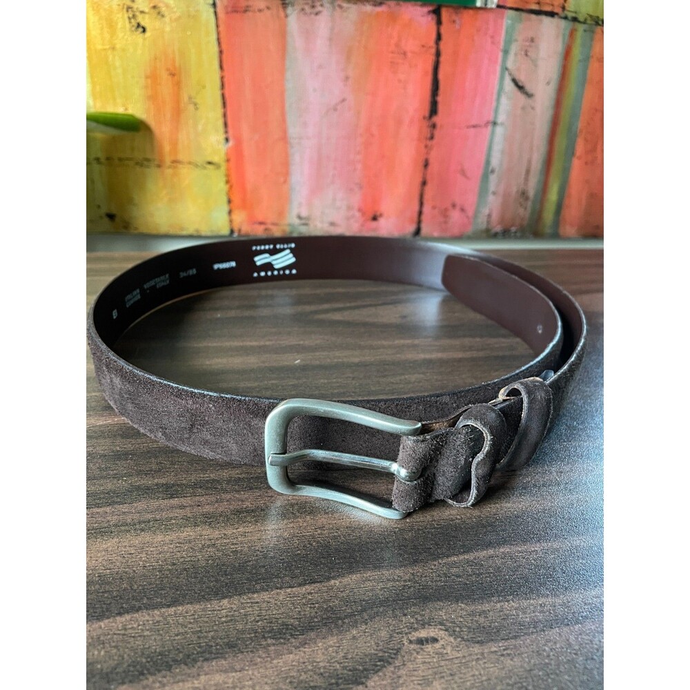 Perry Ellis America Men's Brown Italian Leather Belt Size 34/85